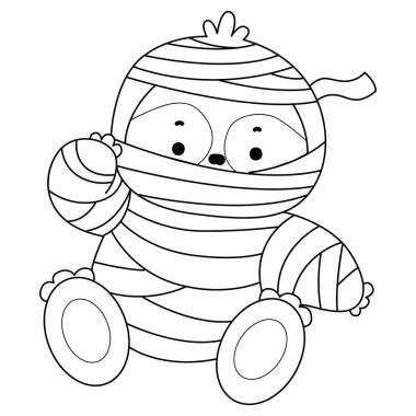 Sevimli tembellerin boyama sayfaları. Cadılar bayramında anne kostümüyle tembelliğin ana hatları.