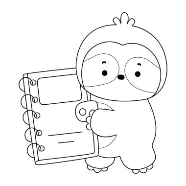 Sevimli tembellerin boyama sayfaları. Tembel hayvan taslağı bir kitap getir