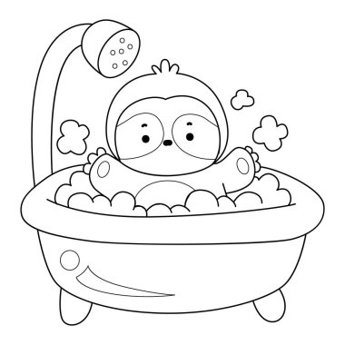 Sevimli tembellerin boyama sayfaları. Tembelliğin ana hatları yıkanıyor.