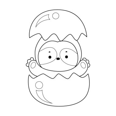 Sevimli tembellerin boyama sayfaları. Yumurta çatırtısında tembelliğin ana hatları