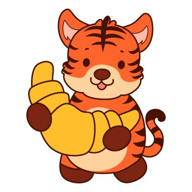 Çocuklar için kaplan karakteri klip sanatı resimleri. Kaplan ekmek getir.