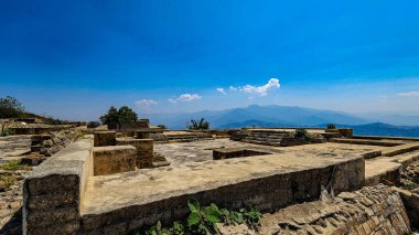 Atzompa, Oaxaca, Meksika 'daki Doğu Evi Arkeolojik Bölgesi' nde. Atzompa, büyük Monte Alban Medeniyetinin Unesco Miras Alanının bir parçasıdır..