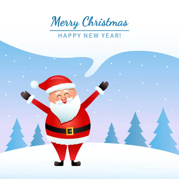 Бульбашка Мови Санта Клауса Веселиться Гістмою Новим Роком Сніжний Пейзаж Ліцензійні Стокові Ілюстрації