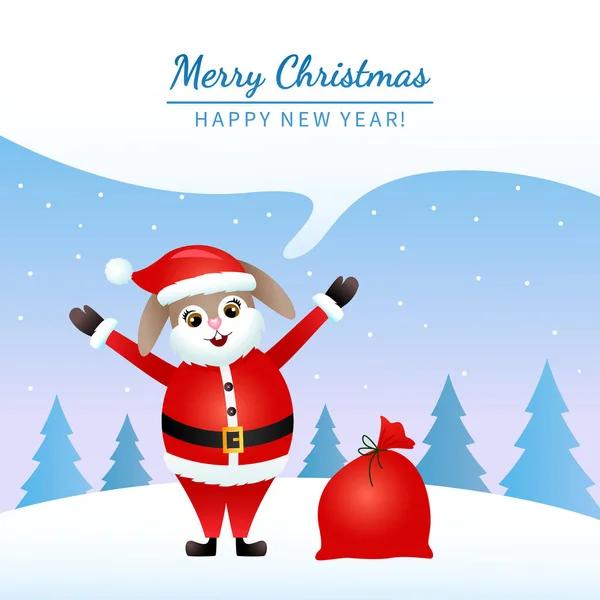 Харе Одягнений Бульбашка Мови Санта Клауса Веселить Христову Новий Рік Векторна Графіка