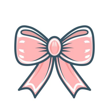 Güzel kırmızı fiyonk simgesi ve siyah çizgisi. düz vektör