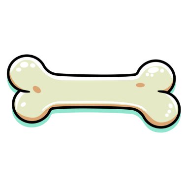 Kemiğe karşılık köpek. Düz biçimli simge izole edildi