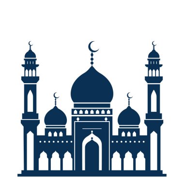 İslami mimari dini yapı camii. vektör çizimi izole edildi