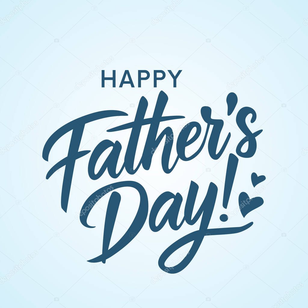 Greeting banner or card with hand lettering Happy Fathers Day. vector illustration