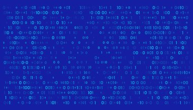 İkili matris kod ekranda bir akış. bilgisayar matris sayıda. Kodlama, hacker ya da kripto-para bitcoin incelemesi kavramı.