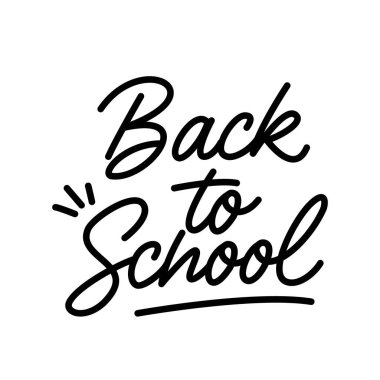 Okula geri dönmek için el yazısı. Öğrenciler için tebrik pankartı. vektör çizimi izole edildi