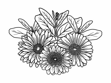 Güzel çiçeğin çizimi, el çizimi sanat çiçekleri.