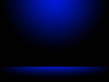 Siyah ve mavi arka plan. Web tasarım şablonları için soyut mavi arkaplan, noel, sevgililer günü, ürün stüdyosu odası ve düzgün gradyan renkte iş raporu. Ürün tasarımı tanıtımı için mavi eğimli oda veya Gradyan oda mavisi