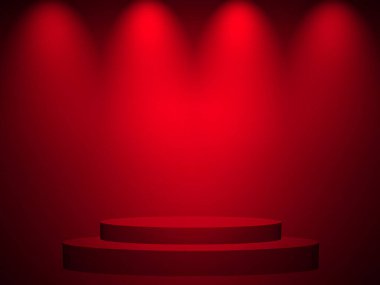 Soyut kırmızı arkaplan, sevgililer günü veya Noel tasarımı düzeni, stüdyo, web şablonu, oda ve pürüzsüz bir gradyan renk ile rapor etmek için kullanılabilir. Siyah ve kırmızı arka plan. Ürün tasarımı promosyonu için kırmızı oda