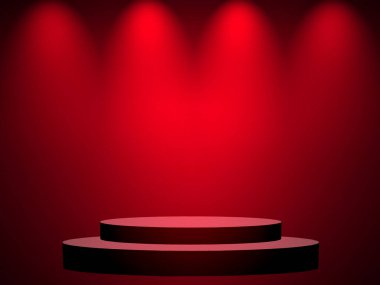 Soyut kırmızı arkaplan, sevgililer günü veya Noel tasarımı düzeni, stüdyo, web şablonu, oda ve pürüzsüz bir gradyan renk ile rapor etmek için kullanılabilir. Siyah ve kırmızı arka plan. Ürün tasarımı promosyonu için kırmızı oda