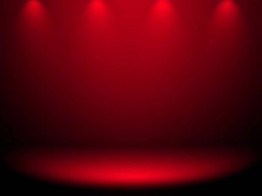 Soyut kırmızı arkaplan, sevgililer günü veya Noel tasarımı düzeni, stüdyo, web şablonu, oda ve pürüzsüz bir gradyan renk ile rapor etmek için kullanılabilir. Siyah ve kırmızı arka plan. Ürün tasarımı promosyonu için kırmızı oda