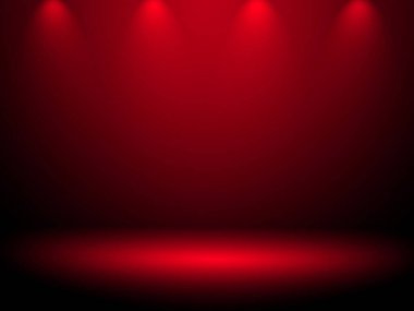 Soyut kırmızı arkaplan, sevgililer günü veya Noel tasarımı düzeni, stüdyo, web şablonu, oda ve pürüzsüz bir gradyan renk ile rapor etmek için kullanılabilir. Siyah ve kırmızı arka plan. Ürün tasarımı promosyonu için kırmızı oda