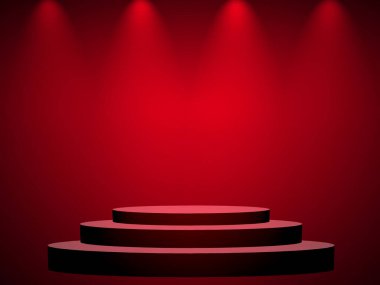 Soyut kırmızı arkaplan, sevgililer günü veya Noel tasarımı düzeni, stüdyo, web şablonu, oda ve pürüzsüz bir gradyan renk ile rapor etmek için kullanılabilir. Siyah ve kırmızı arka plan. Ürün tasarımı promosyonu için kırmızı oda