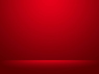 Soyut kırmızı arkaplan, sevgililer günü veya Noel tasarımı düzeni, stüdyo, web şablonu, oda ve pürüzsüz bir gradyan renk ile rapor etmek için kullanılabilir. Siyah ve kırmızı arka plan. Ürün tasarımı promosyonu için kırmızı oda