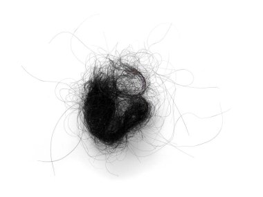 Beyaz arka planda saç kaybı. Taramadan sonra saç dökülmesi. Saç dökülmesi sorunu ya da her gün saç dökülmesi