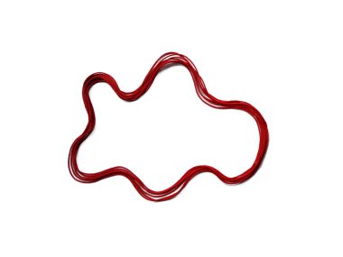 Yün ipliğinin arka planı, örgü ipliği, iplik çerçevesi olarak da kullanılabilir. Beyaz arka planda izole edilmiş el sanatları için kırmızı örgü ipliği