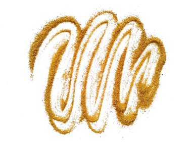 Beyaz arka planda ahşap talaşı. Beyaz arka planda izole edilmiş odun talaşı ve odun tozu yığını.