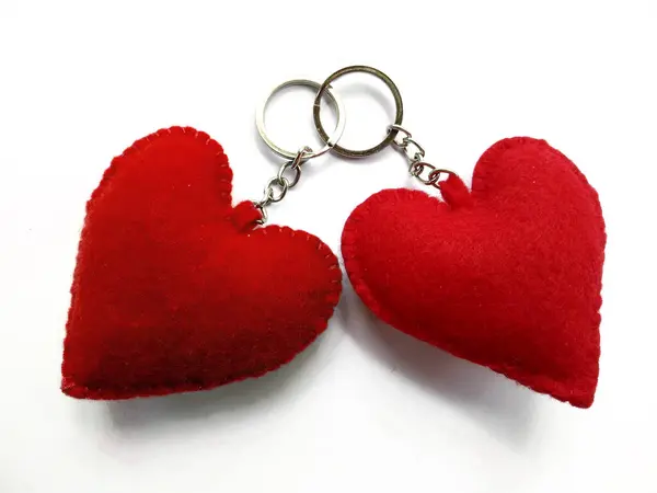 stock image Heart background pattern. Valentines day background. Heart for valentines day decorations. Heart key chain. Keychain on white background