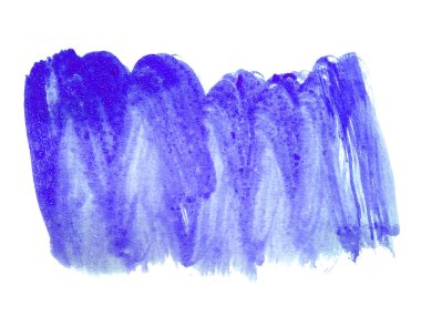 Mavi suluboya karalama dokusu. Beyaz arka planda soyut suluboya. Bu bir el çizimi. Mavi soyut suluboya arkaplan