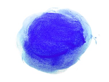 Mavi suluboya karalama dokusu. Beyaz arka planda soyut suluboya. Bu bir el çizimi. Mavi soyut suluboya arkaplan