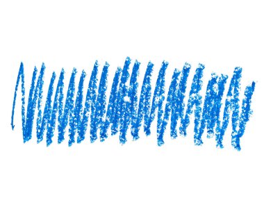 Beyaz arka planda soyut boya kalemi. Mavi pastel boya dokusu. Pastel boya lekesi. Bu bir el çizimi. Mavi soyut boya kalemi arkaplanı