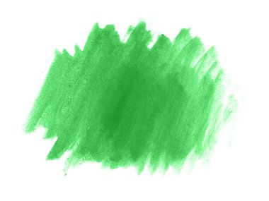 Yeşil suluboya karalama dokusu. Beyaz arka planda soyut suluboya. Bu bir el çizimi. Yeşil soyut suluboya arkaplan