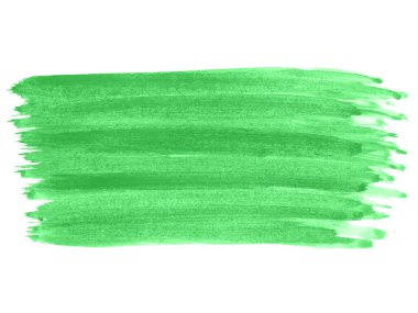 Yeşil suluboya karalama dokusu. Beyaz arka planda soyut suluboya. Bu bir el çizimi. Yeşil soyut suluboya arkaplan