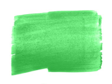 Yeşil suluboya karalama dokusu. Beyaz arka planda soyut suluboya. Bu bir el çizimi. Yeşil soyut suluboya arkaplan