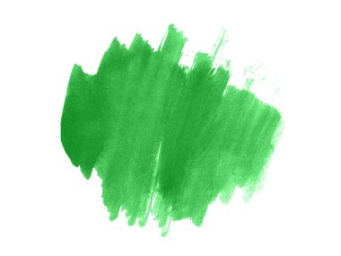 Yeşil suluboya karalama dokusu. Beyaz arka planda soyut suluboya. Bu bir el çizimi. Yeşil soyut suluboya arkaplan