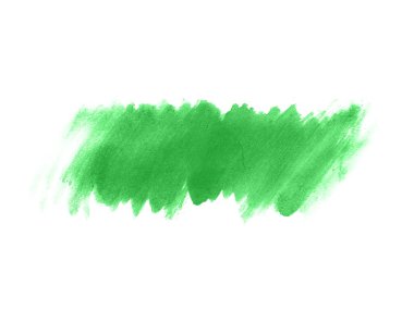 Yeşil suluboya karalama dokusu. Beyaz arka planda soyut suluboya. Bu bir el çizimi. Yeşil soyut suluboya arkaplan