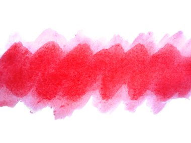 Beyaz arka planda soyut suluboya. Kırmızı suluboya karalama dokusu. Bu bir el çizimi. Kırmızı soyut suluboya arkaplan