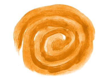 Turuncu suluboya karalama dokusu. Beyaz arka planda soyut suluboya. Bu bir el çizimi. Turuncu soyut suluboya arkaplan