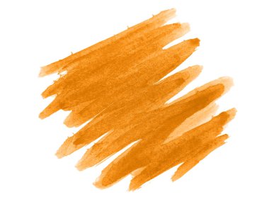 Turuncu suluboya karalama dokusu. Beyaz arka planda soyut suluboya. Bu bir el çizimi. Turuncu soyut suluboya arkaplan