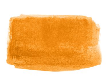 Turuncu suluboya karalama dokusu. Beyaz arka planda soyut suluboya. Bu bir el çizimi. Turuncu soyut suluboya arkaplan