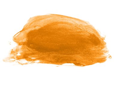 Turuncu suluboya karalama dokusu. Beyaz arka planda soyut suluboya. Bu bir el çizimi. Turuncu soyut suluboya arkaplan