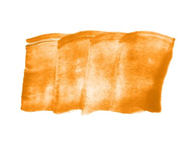 Turuncu suluboya karalama dokusu. Beyaz arka planda soyut suluboya. Bu bir el çizimi. Turuncu soyut suluboya arkaplan