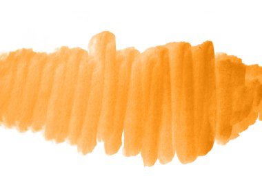 Turuncu suluboya karalama dokusu. Beyaz arka planda soyut suluboya. Bu bir el çizimi. Turuncu soyut suluboya arkaplan