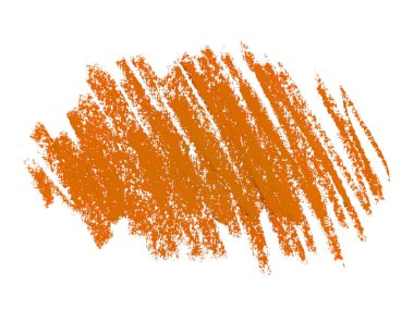 Kahverengi pastel boya dokusu. Pastel boya lekesi. Beyaz arka planda soyut boya kalemi. Bu bir el çizimi. Turuncu soyut boya kalemi arkaplanı