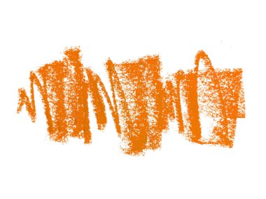 Kahverengi pastel boya dokusu. Pastel boya lekesi. Beyaz arka planda soyut boya kalemi. Bu bir el çizimi. Turuncu soyut boya kalemi arkaplanı