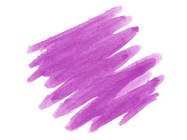 Mor suluboya karalama dokusu. Beyaz arka planda soyut suluboya. Bu bir el çizimi. Violet soyut suluboya arkaplan