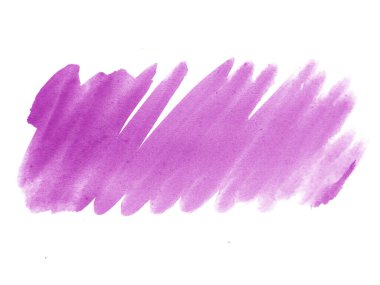 Mor suluboya karalama dokusu. Beyaz arka planda soyut suluboya. Bu bir el çizimi. Violet soyut suluboya arkaplan
