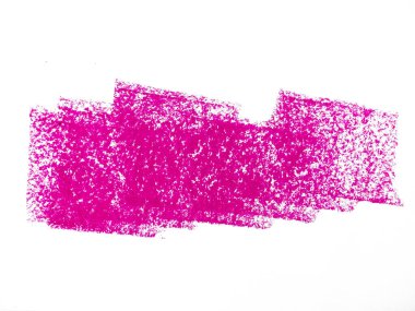 Mor pastel boya dokusu. Pastel boya lekesi. Beyaz arka planda soyut boya kalemi. Bu bir el çizimi. Violet veya pembe soyut boya kalemi arkaplanı