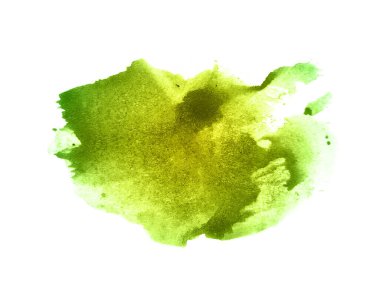 Yeşil ve sarı suluboya karalama dokusu. Bu bir el çizimi. Yeşil ve sarı soyut suluboya arkaplan