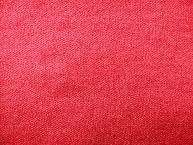 Denim kot kumaşı. Tasarım için Denim arkaplan dokusu. Kumaş kumaş. Kırmızı kot arka plan olarak kullanılabilir. Herhangi bir arkaplan için kırmızı kot dokusu