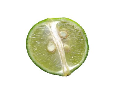 Beyaz arka planda limon meyvesi. Yeşil meyveli turunçgil.