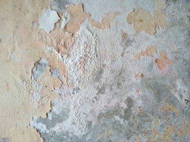 Kirli ve eski beton duvar dokusu. Eskimiş paslı metal soyut dokusu. Soyulmuş boyayla Grunge arkaplanı (Duvar dokusu duvar çerçevesi ve duvar arkaplanı olarak kullanılabilir) )